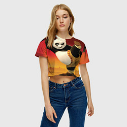 Футболка 3D укороченная женская Кунг фу панда, цвет: 3D-принт — фото 2