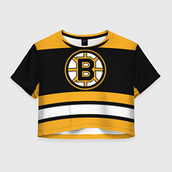 Футболка 3D укороченная женская Boston Bruins, цвет: 3D-принт
