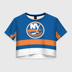 Футболка 3D укороченная женская New York Islanders, цвет: 3D-принт