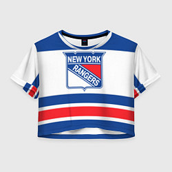 Футболка 3D укороченная женская New York Rangers, цвет: 3D-принт