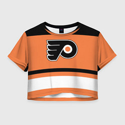 Футболка 3D укороченная женская Philadelphia Flyers, цвет: 3D-принт