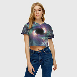 Футболка 3D укороченная женская Star light space, цвет: 3D-принт — фото 2