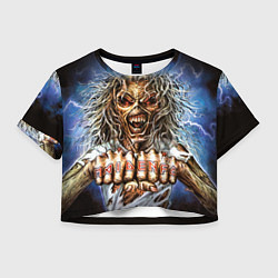 Футболка 3D укороченная женская Iron Maiden: Maidenfc, цвет: 3D-принт