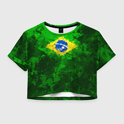 Футболка 3D укороченная женская Бразилия, цвет: 3D-принт