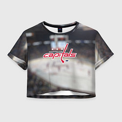 Футболка 3D укороченная женская Washington Capitals, цвет: 3D-принт