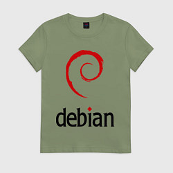 Женская футболка Debian