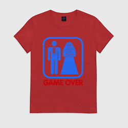 Футболка хлопковая женская Game over, цвет: красный