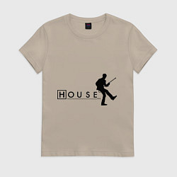 Футболка хлопковая женская House MD, цвет: миндальный