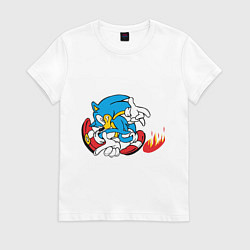 Футболка хлопковая женская Sonic, цвет: белый