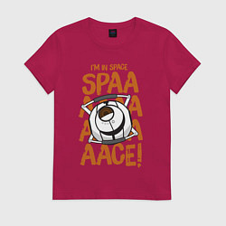 Футболка хлопковая женская Space, цвет: маджента