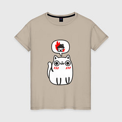 Женская футболка Мысли кота