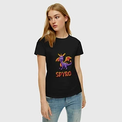 Футболка хлопковая женская Spyro: 8 bit, цвет: черный — фото 2
