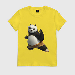 Футболка хлопковая женская Кунг фу Панда, цвет: желтый