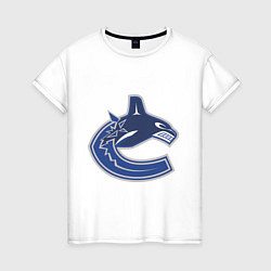 Футболка хлопковая женская Vancouver Canucks, цвет: белый