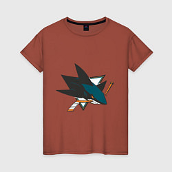 Футболка хлопковая женская San Jose Sharks, цвет: кирпичный