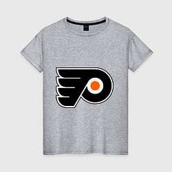 Футболка хлопковая женская Philadelphia Flyers, цвет: меланж