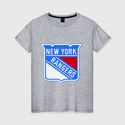 Футболка хлопковая женская New York Rangers, цвет: меланж