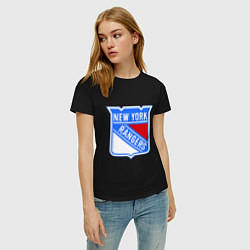 Футболка хлопковая женская New York Rangers, цвет: черный — фото 2