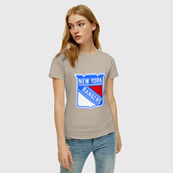 Футболка хлопковая женская New York Rangers, цвет: миндальный — фото 2