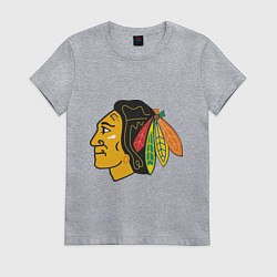 Футболка хлопковая женская Chicago Blackhawks, цвет: меланж