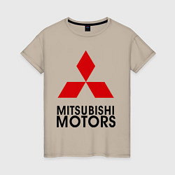 Футболка хлопковая женская Mitsubishi, цвет: миндальный