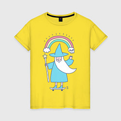 Футболка хлопковая женская Skate mage, цвет: желтый