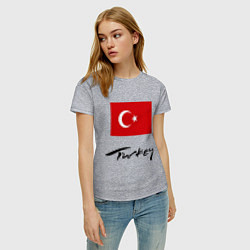 Футболка хлопковая женская Turkey, цвет: меланж — фото 2