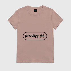 Футболка хлопковая женская Prodigy лого с муравьем, цвет: пыльно-розовый