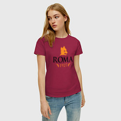 Футболка хлопковая женская AS Roma 1927, цвет: маджента — фото 2