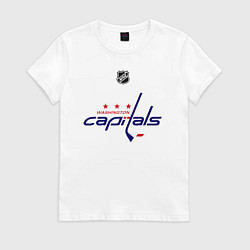 Футболка хлопковая женская Washington Capitals: Ovechkin 8, цвет: белый