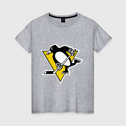 Футболка хлопковая женская Pittsburgh Penguins: Malkin 71, цвет: меланж