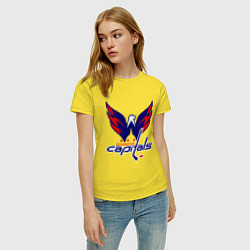 Футболка хлопковая женская Washington Capitals: Ovechkin, цвет: желтый — фото 2
