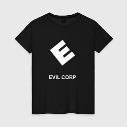 Футболка хлопковая женская Evil corporation, цвет: черный