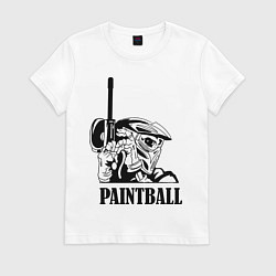 Футболка хлопковая женская Paintball, цвет: белый