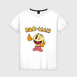 Футболка хлопковая женская Pac-Man, цвет: белый
