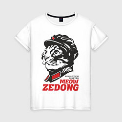 Женская футболка Meow Zedong Revolution forever