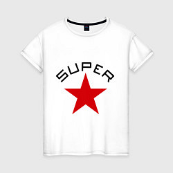 Футболка хлопковая женская Super Star, цвет: белый