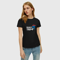 Футболка хлопковая женская Donald Trump Logo, цвет: черный — фото 2