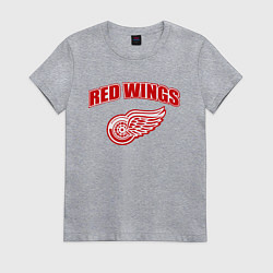 Футболка хлопковая женская Detroit Red Wings, цвет: меланж