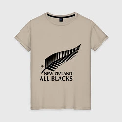Футболка хлопковая женская New Zeland: All blacks, цвет: миндальный