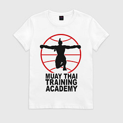 Футболка хлопковая женская Mauy Thai Training Academy, цвет: белый