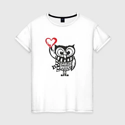 Женская футболка Сова с сердцем
