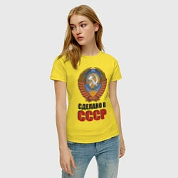 Футболка хлопковая женская Сделано в СССР, цвет: желтый — фото 2