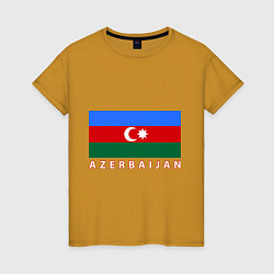 Футболка хлопковая женская Азербайджан, цвет: горчичный