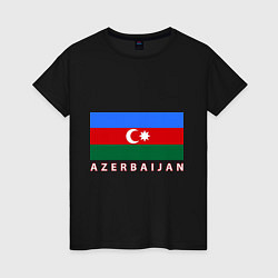 Футболка хлопковая женская Азербайджан, цвет: черный