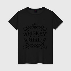 Футболка хлопковая женская Whiskey Girl, цвет: черный