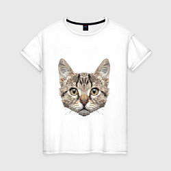 Женская футболка Полигональный кот