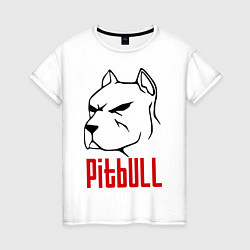 Футболка хлопковая женская Pitbull (Питбуль), цвет: белый