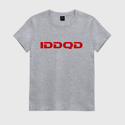 Футболка хлопковая женская IDDQD Doom, цвет: меланж