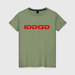 Футболка хлопковая женская IDDQD Doom, цвет: авокадо